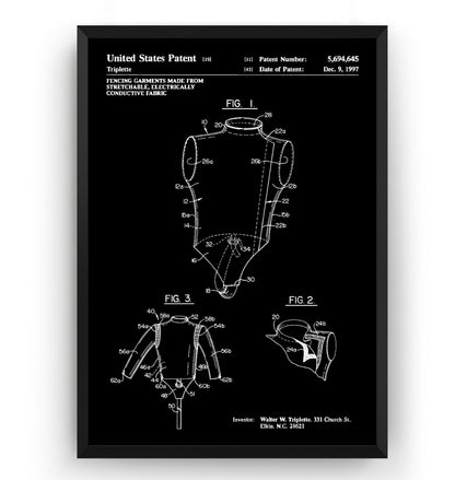 Fencing Triplette 1997 Patent Print - Magic Posters