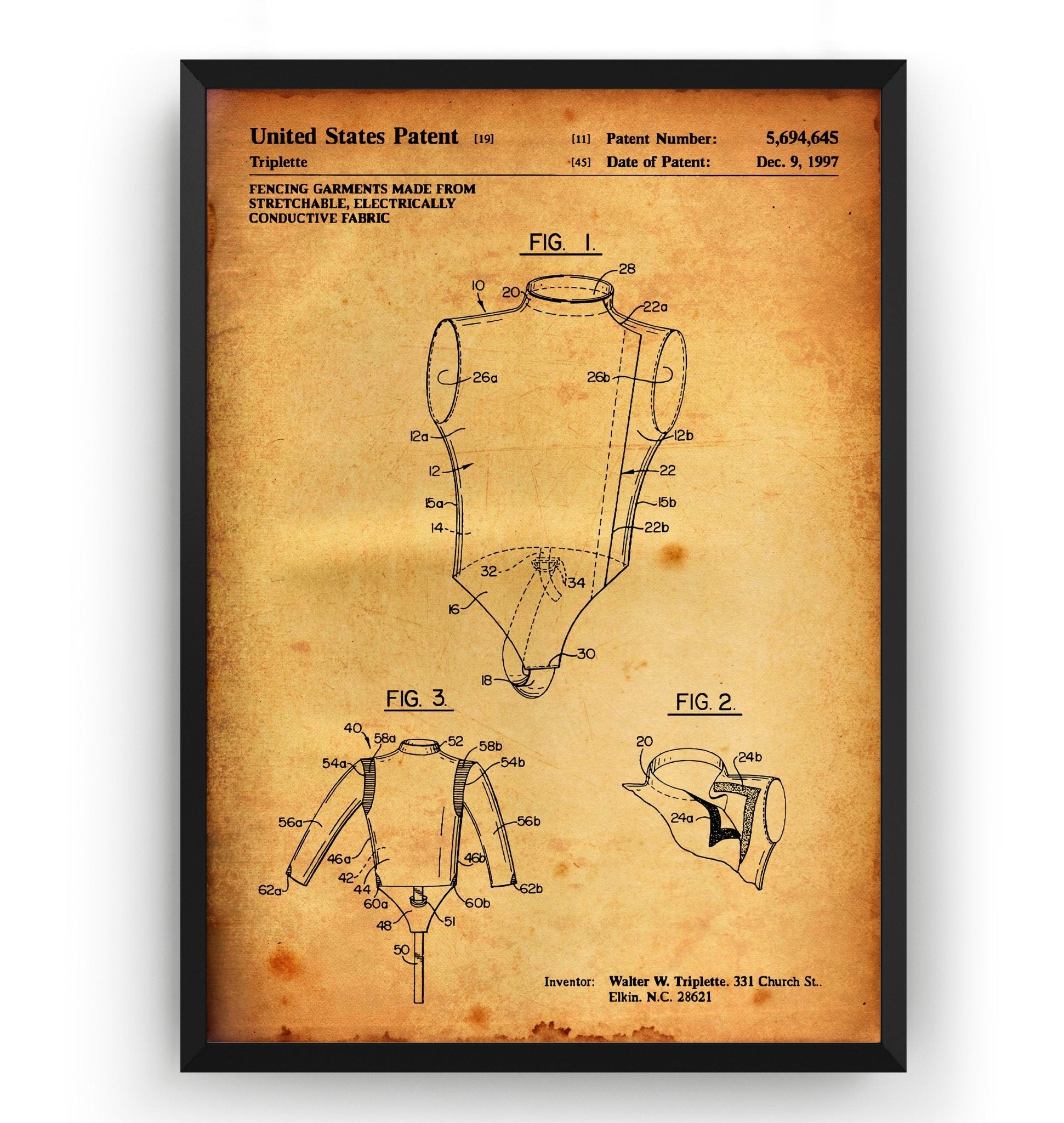 Fencing Triplette 1997 Patent Print - Magic Posters