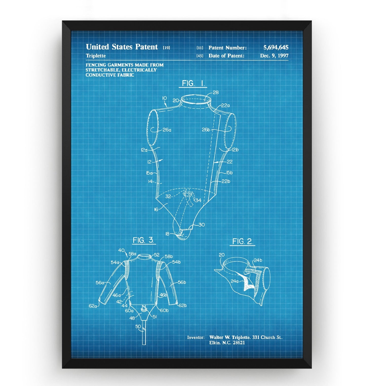 Fencing Triplette 1997 Patent Print - Magic Posters