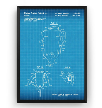 Fencing Triplette 1997 Patent Print - Magic Posters