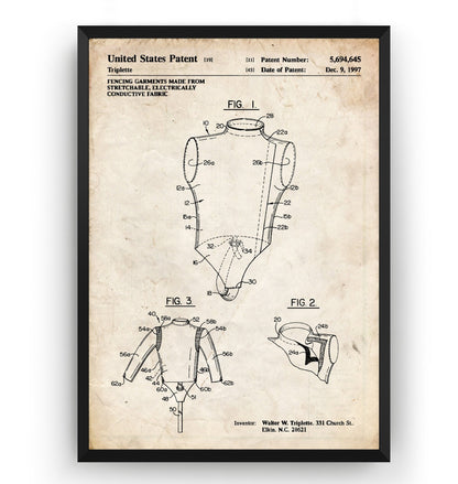 Fencing Triplette 1997 Patent Print - Magic Posters