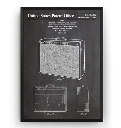 Fender Amplifier And Loudspeaker Unit 1962 Patent Print - Magic Posters