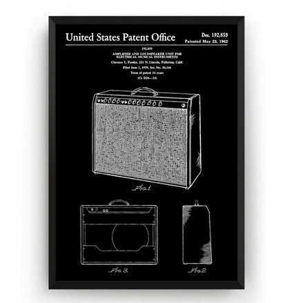 Fender Amplifier And Loudspeaker Unit 1962 Patent Print - Magic Posters