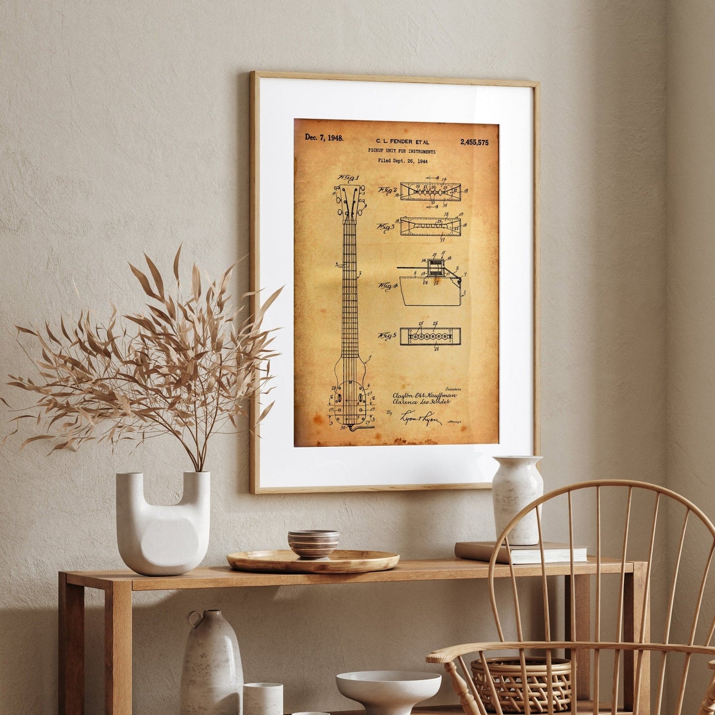 Fender Lap Steel Guitar 1948 Patent Print - Magic Posters