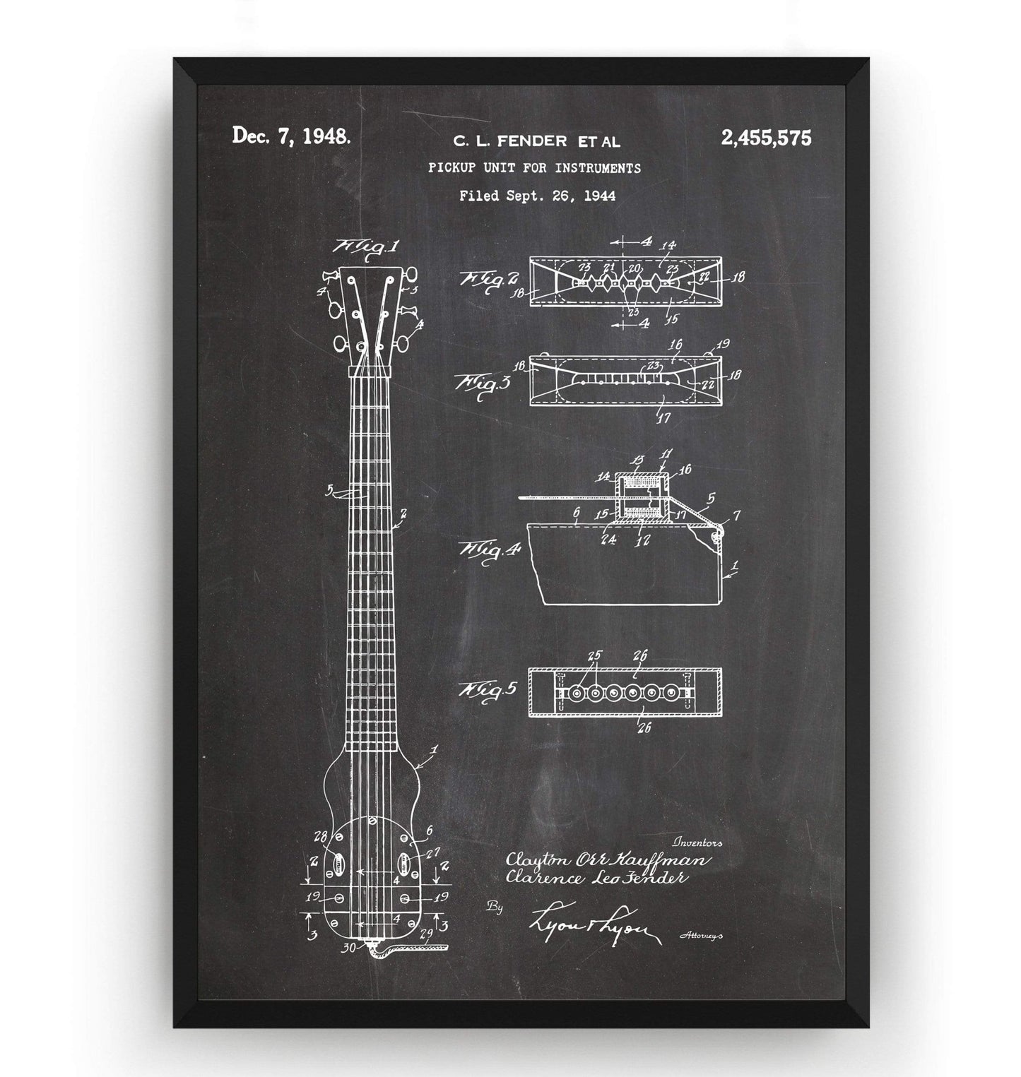 Fender Lap Steel Guitar 1948 Patent Print - Magic Posters