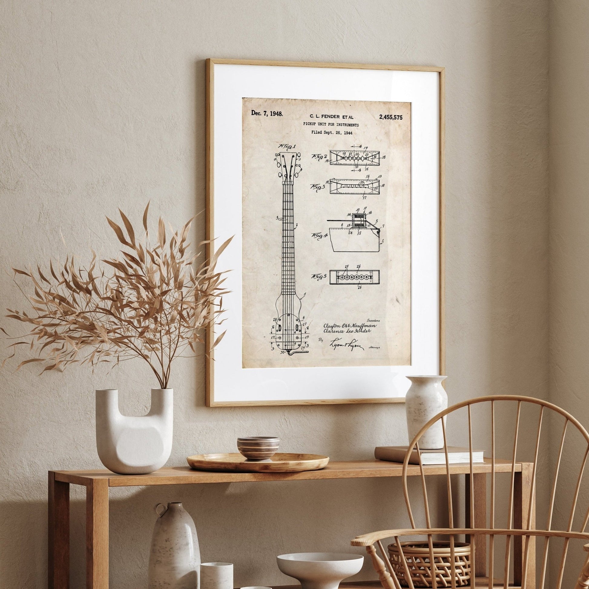 Fender Lap Steel Guitar 1948 Patent Print - Magic Posters