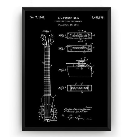 Fender Lap Steel Guitar 1948 Patent Print - Magic Posters