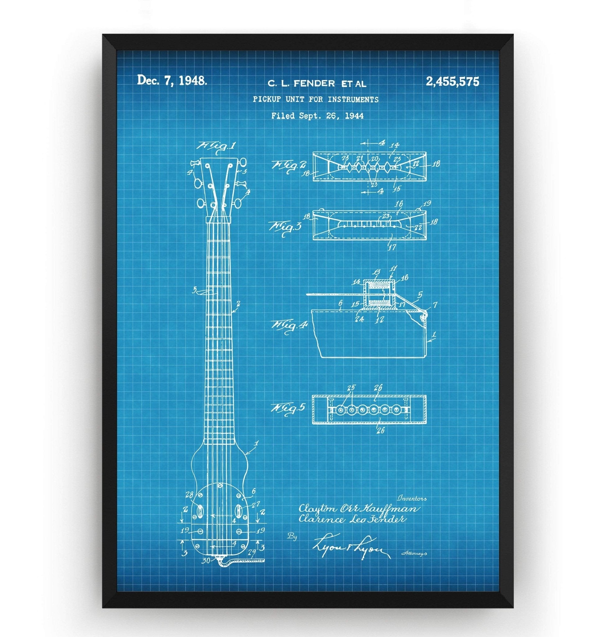 Fender Lap Steel Guitar 1948 Patent Print - Magic Posters