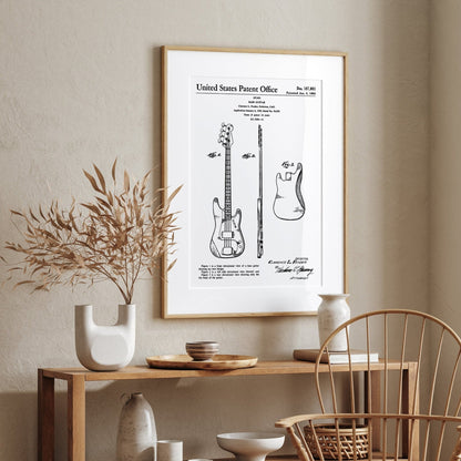 Fender Precision Bass Guitar 1960 Patent Print - Magic Posters