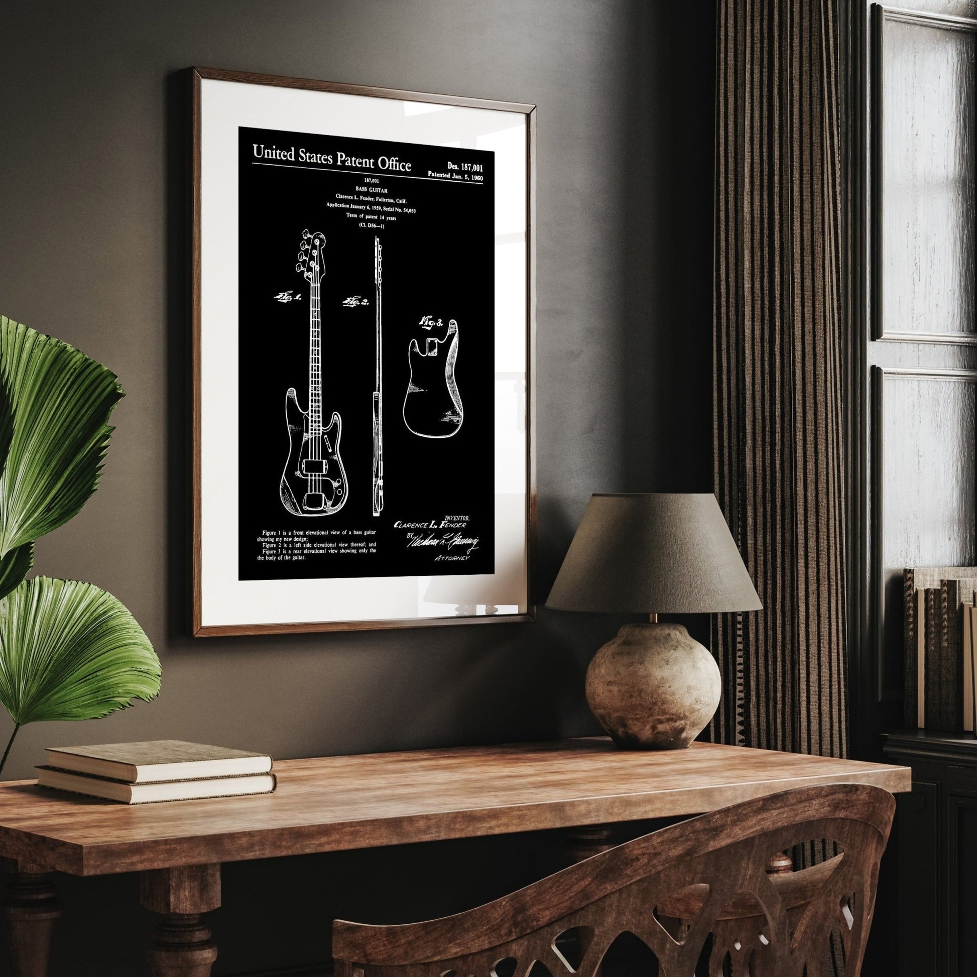 Fender Precision Bass Guitar 1960 Patent Print - Magic Posters