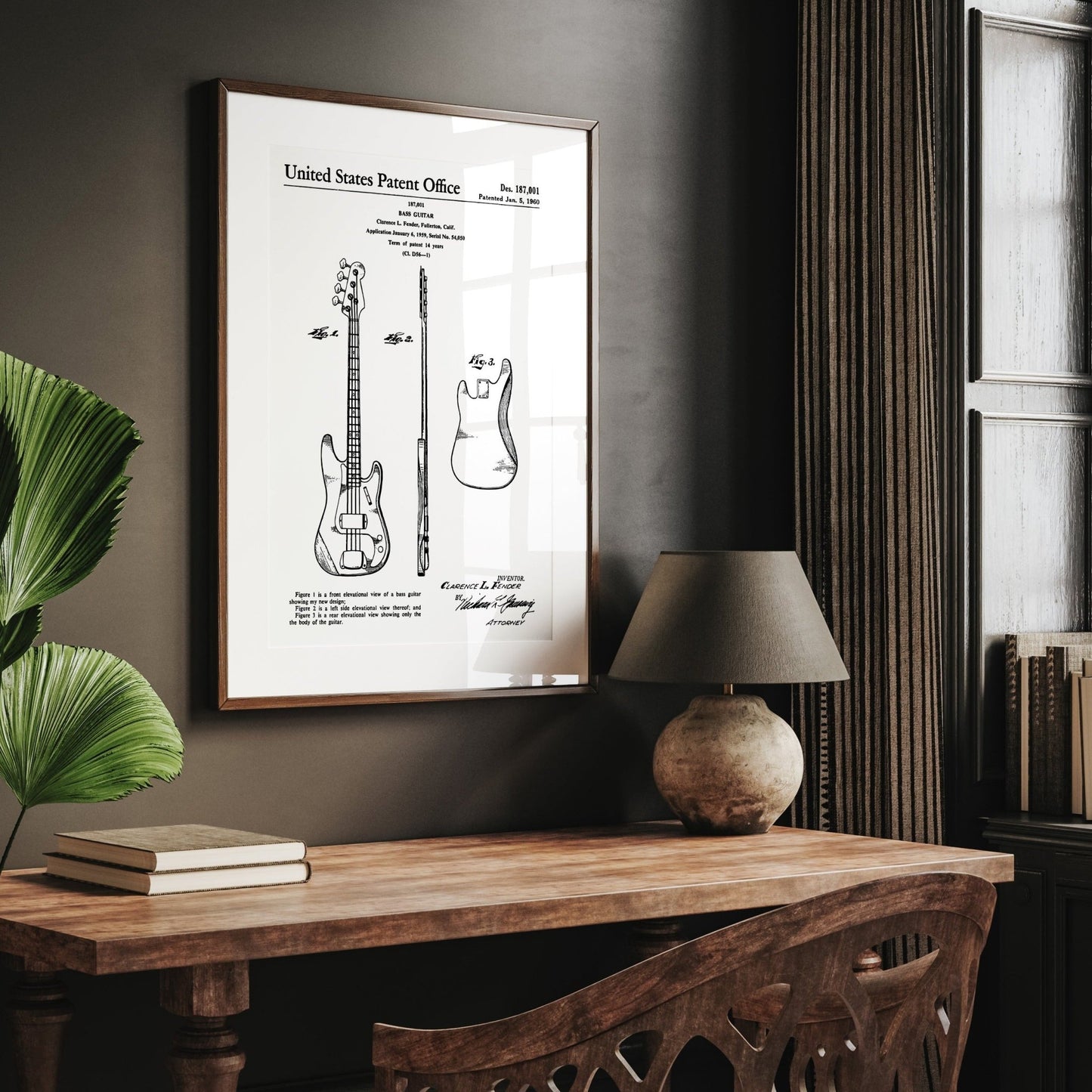 Fender Precision Bass Guitar 1960 Patent Print - Magic Posters