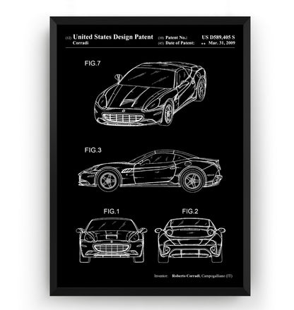 Ferrari California 2009 Patent Print - Magic Posters