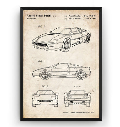 Ferrari F355 1999 Patent Print - Magic Posters