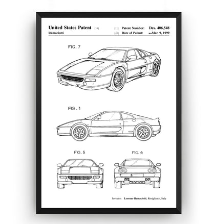 Ferrari F355 1999 Patent Print - Magic Posters