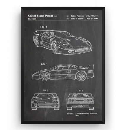 Ferrari F40 1990 Patent Print - Magic Posters