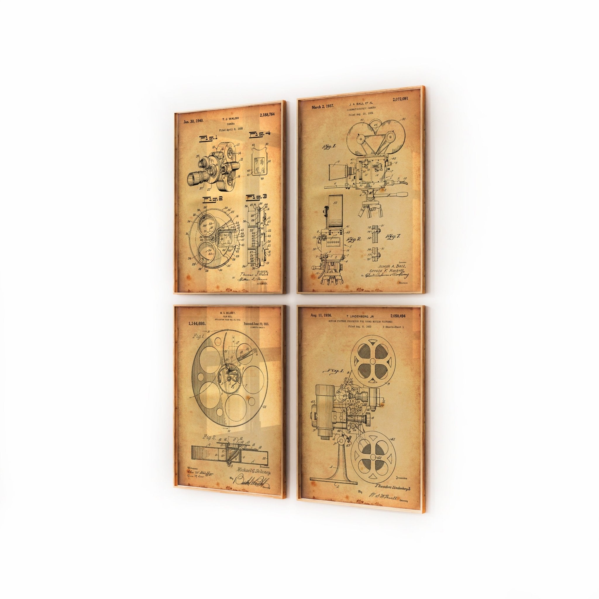 Film And Movie Making Set Of 4 Patent Prints - Magic Posters