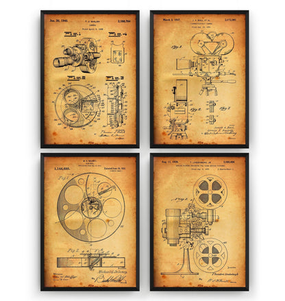 Film And Movie Making Set Of 4 Patent Prints - Magic Posters