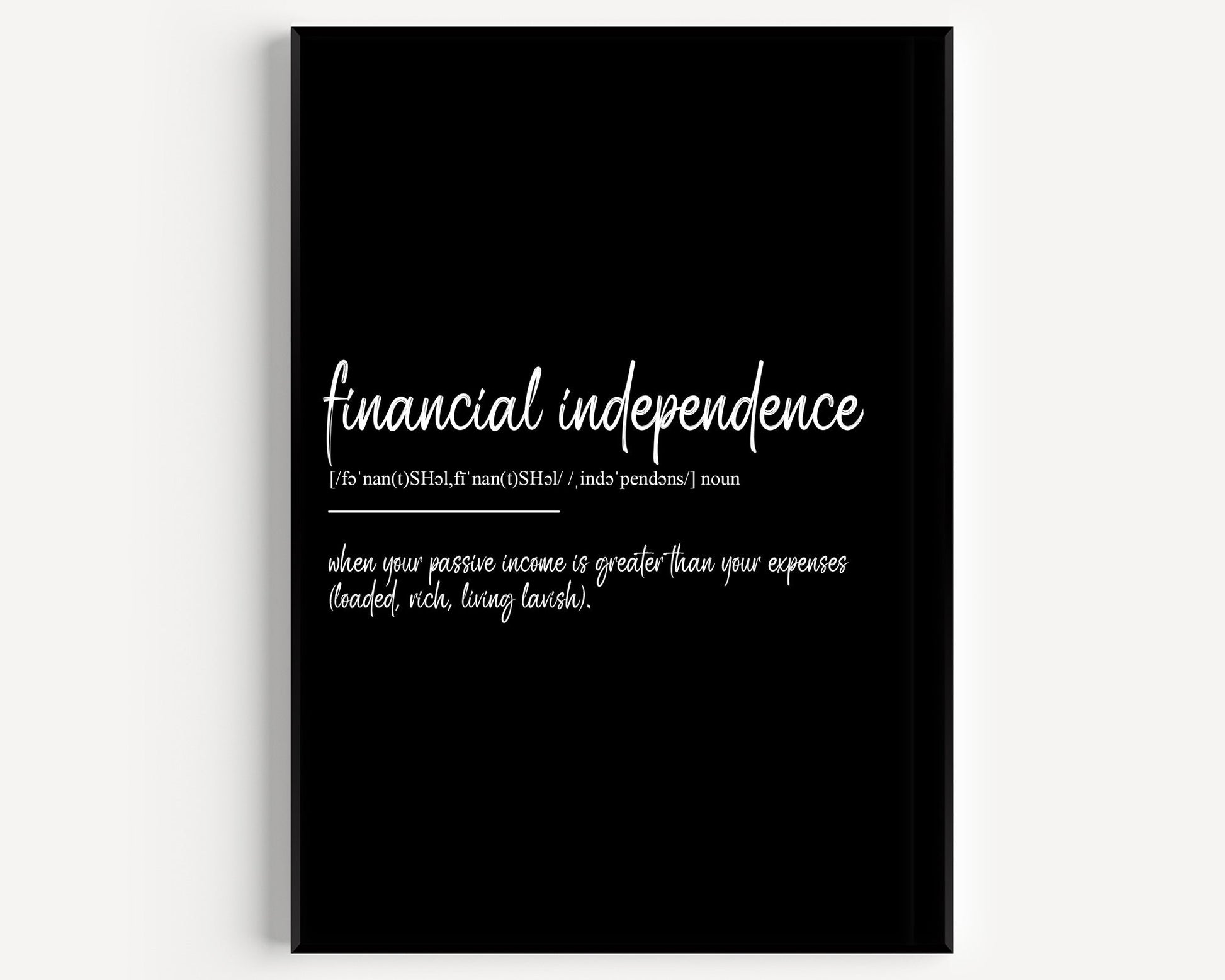 Financial Independence Definition Print - Magic Posters