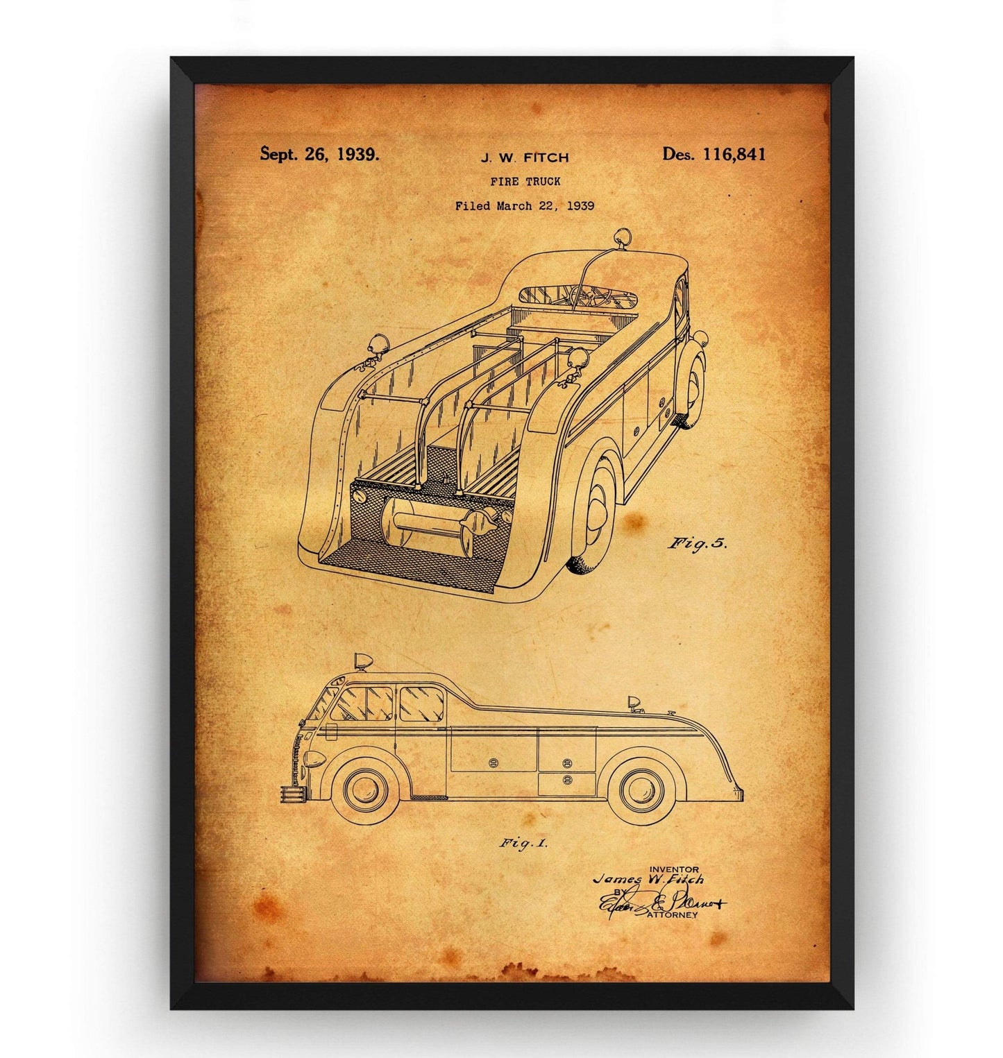 Fire Truck Patent Print - Magic Posters