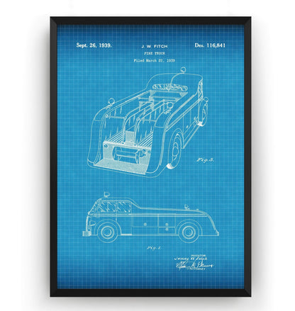 Fire Truck Patent Print - Magic Posters