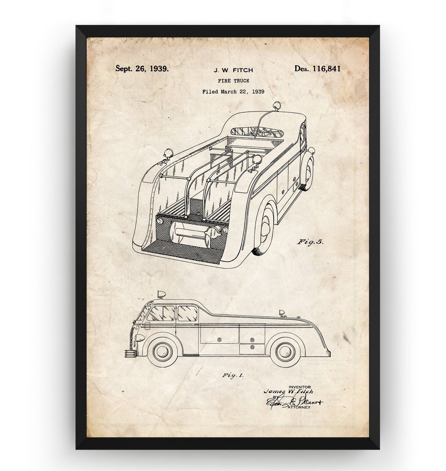 Fire Truck Patent Print - Magic Posters