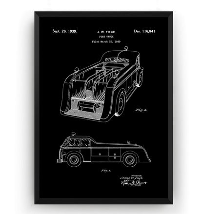 Fire Truck Patent Print - Magic Posters