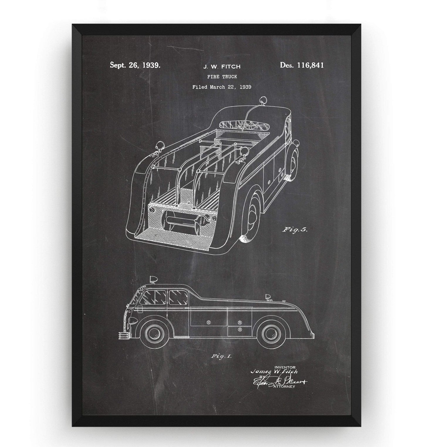 Fire Truck Patent Print - Magic Posters