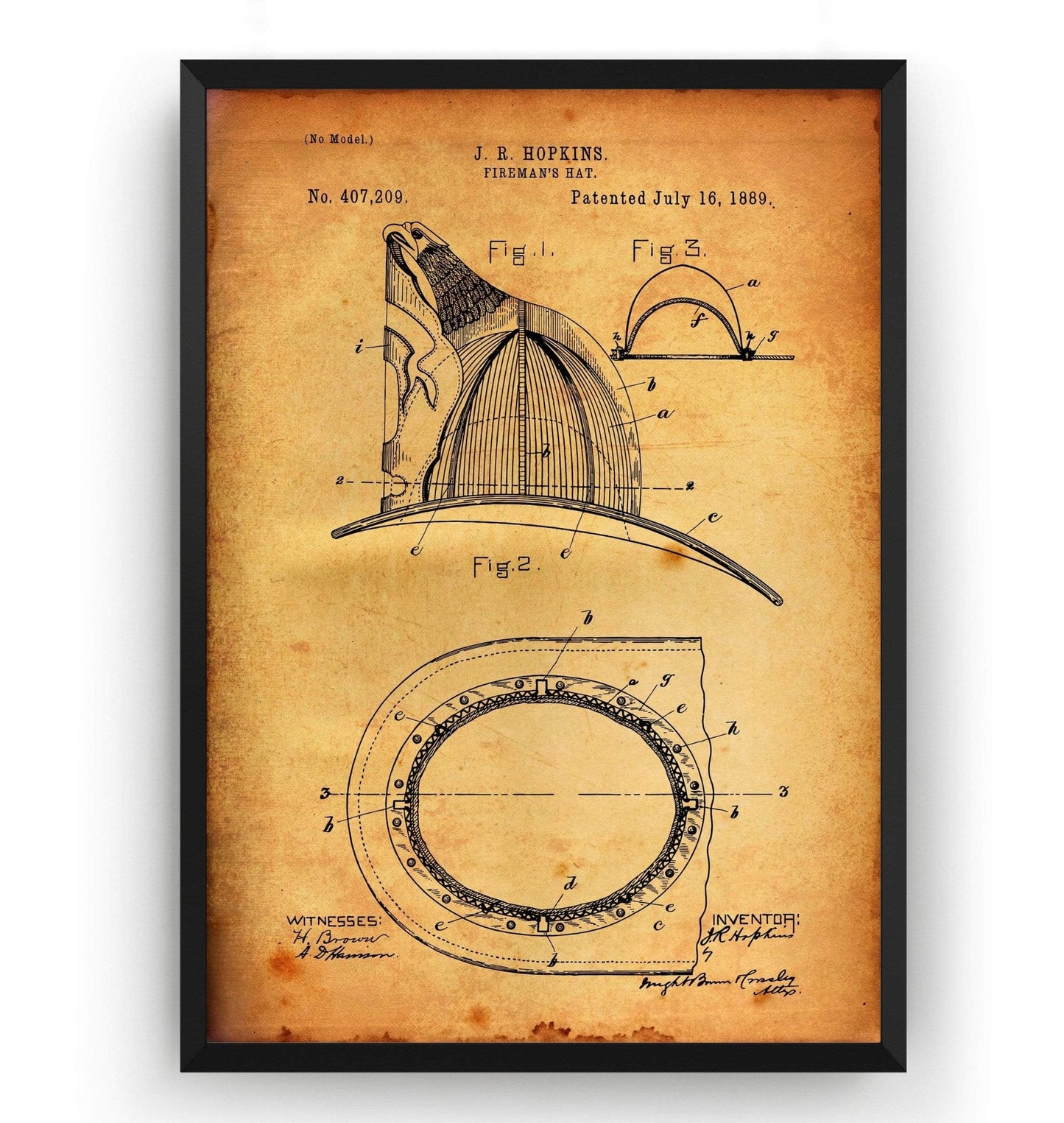 Firefighter Helmet Patent Print - Magic Posters