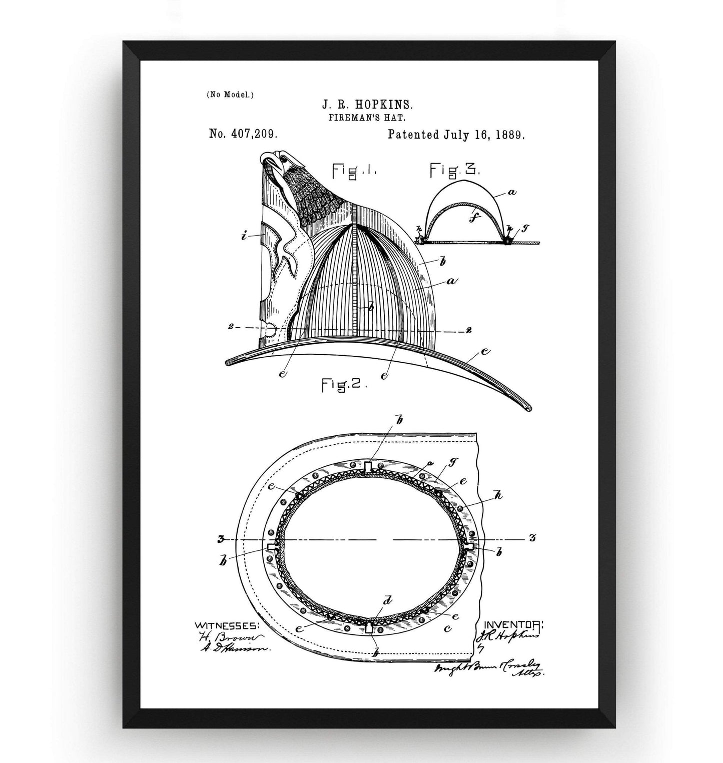 Firefighter Helmet Patent Print - Magic Posters