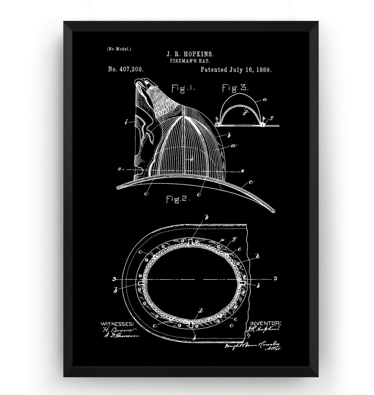 Firefighter Helmet Patent Print - Magic Posters