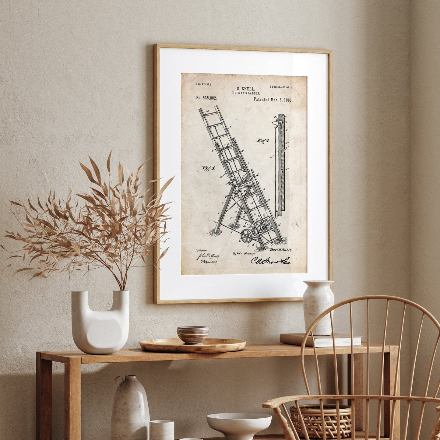 Fireman's Ladder 1895 Patent Print - Magic Posters