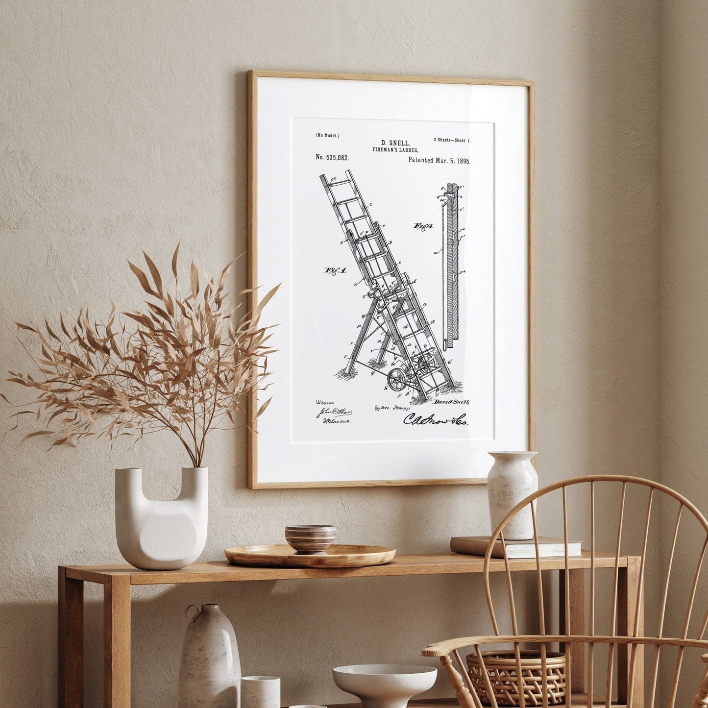 Fireman's Ladder 1895 Patent Print - Magic Posters