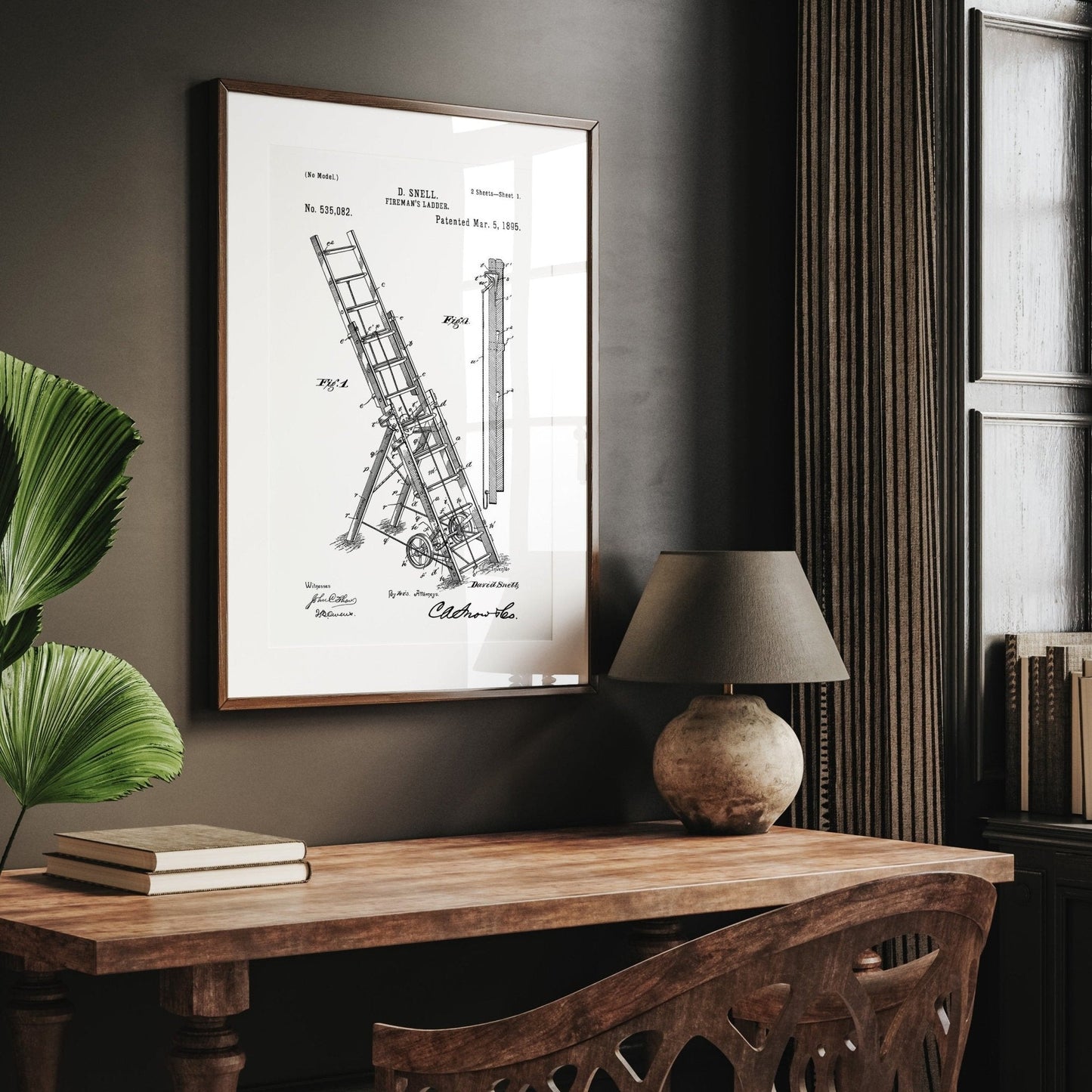 Fireman's Ladder 1895 Patent Print - Magic Posters