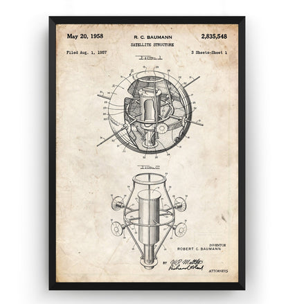 First American Satellite 1958 Patent Print - Magic Posters