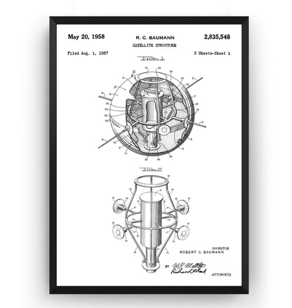 First American Satellite 1958 Patent Print - Magic Posters