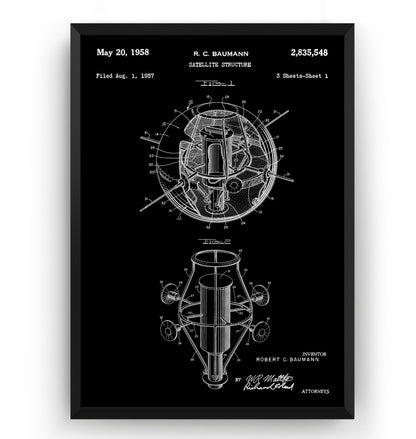 First American Satellite 1958 Patent Print - Magic Posters