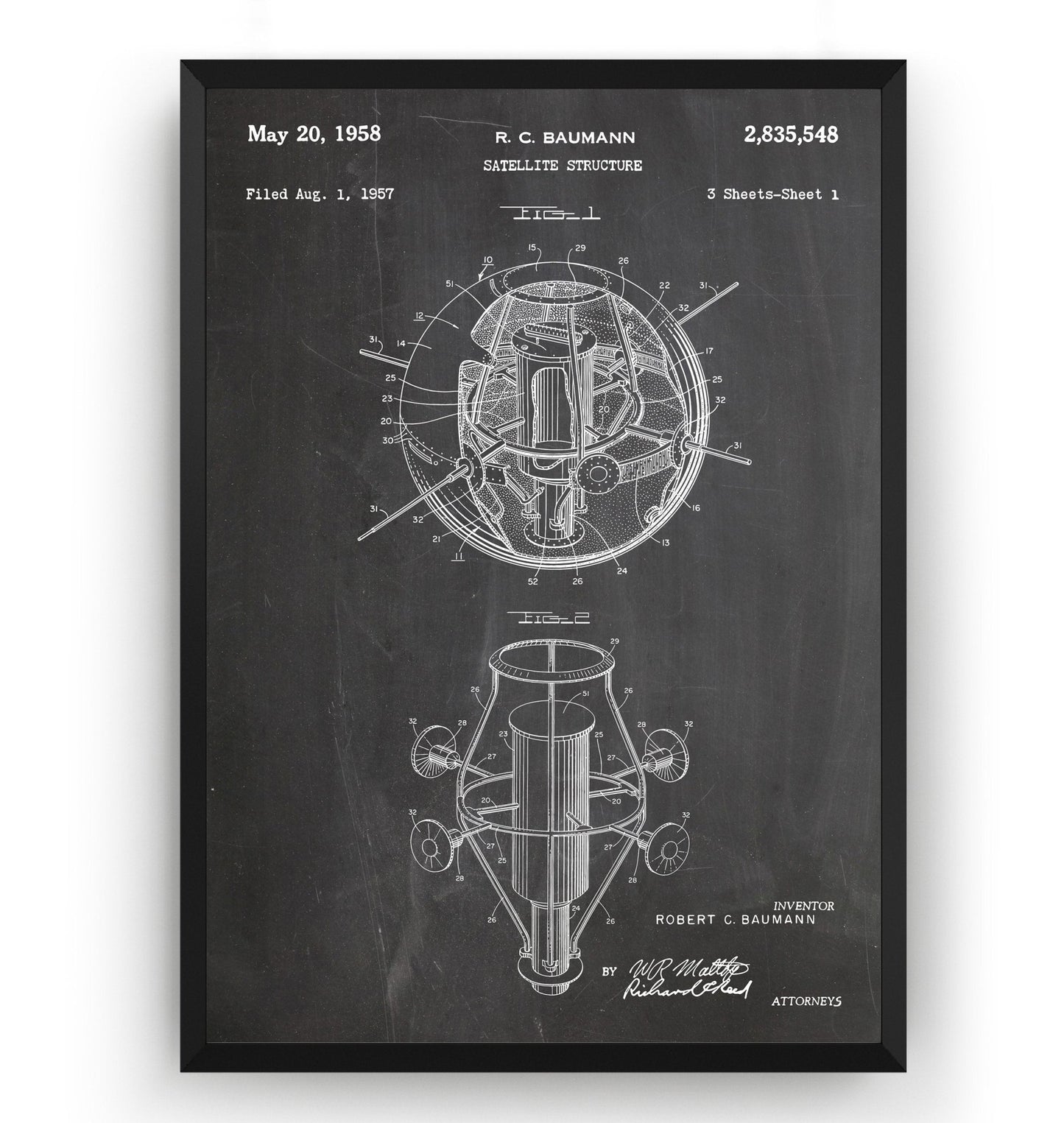 First American Satellite 1958 Patent Print - Magic Posters