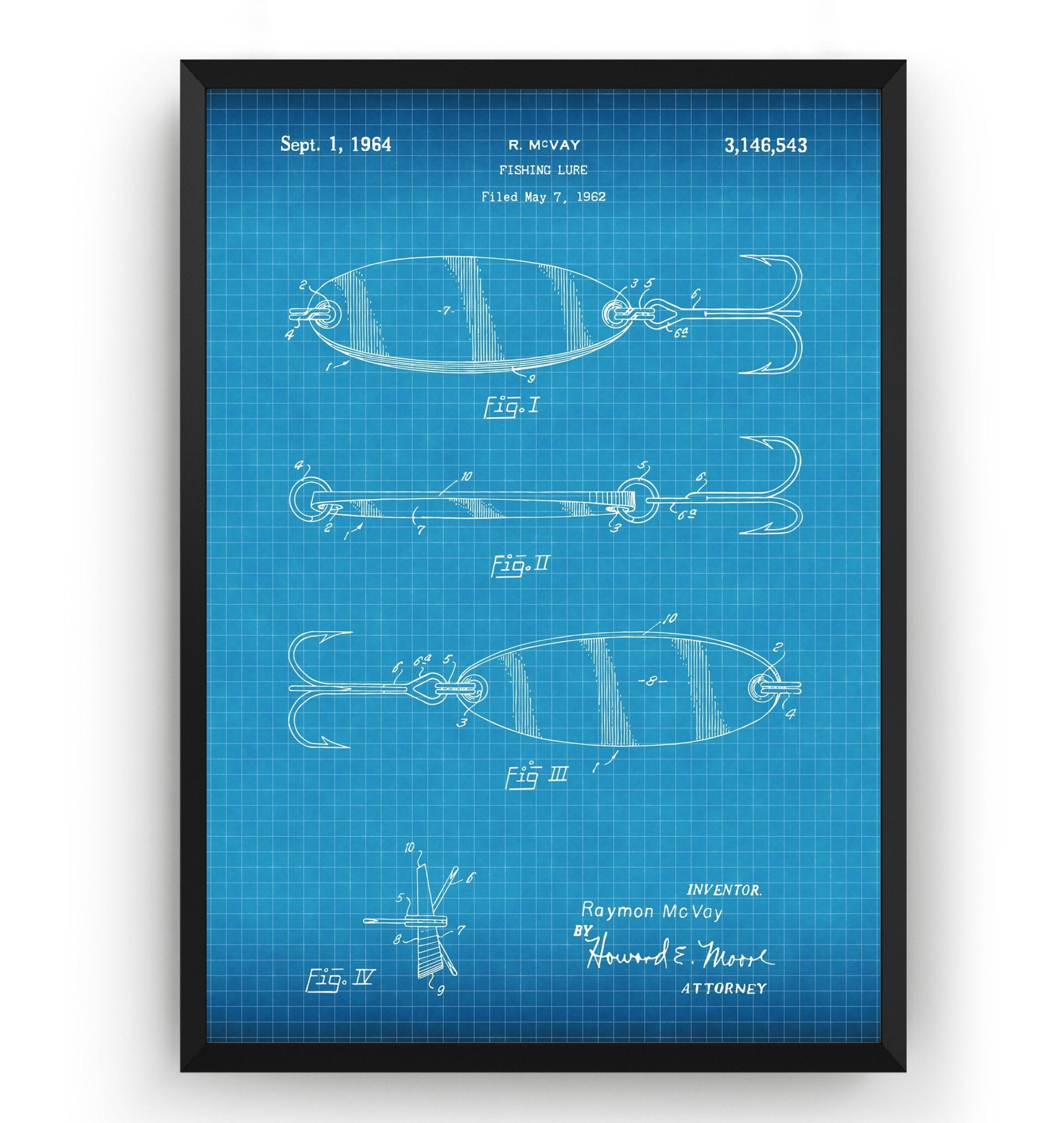 Fishing Lure 1964 Patent Print - Magic Posters