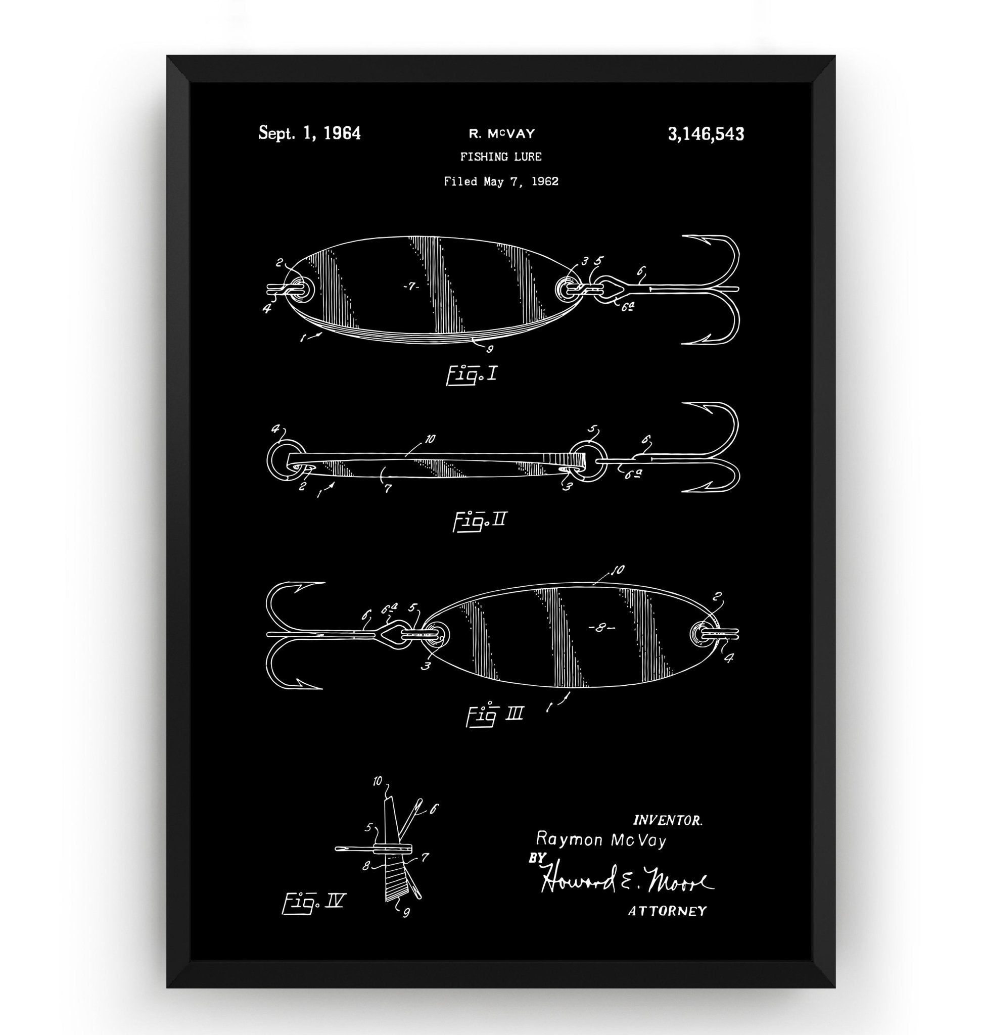 Fishing Lure 1964 Patent Print - Magic Posters