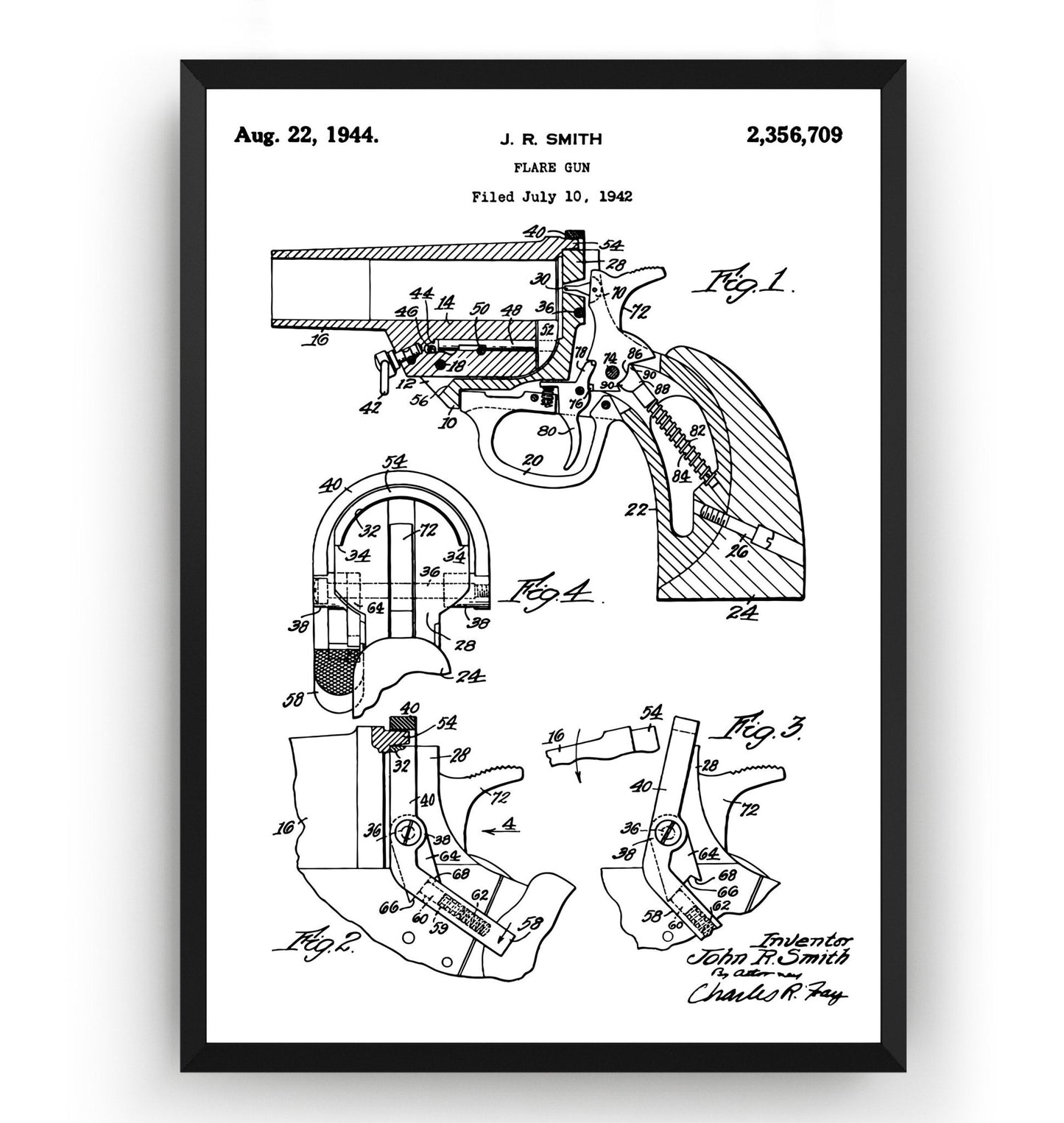 Flare Gun 1942 Patent Print - Magic Posters