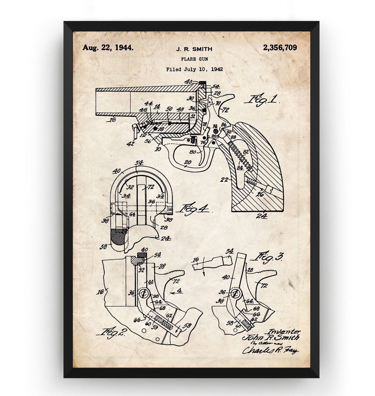 Flare Gun 1942 Patent Print - Magic Posters