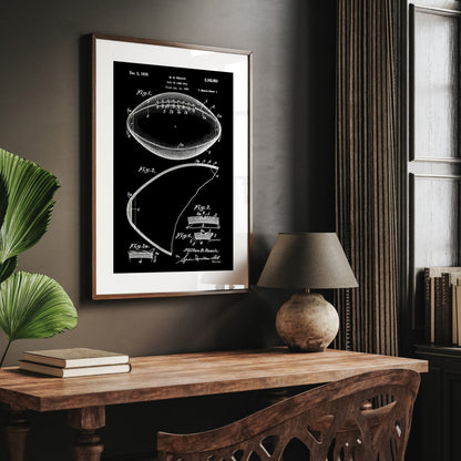 Football Game Ball 1938 Patent Print - Magic Posters