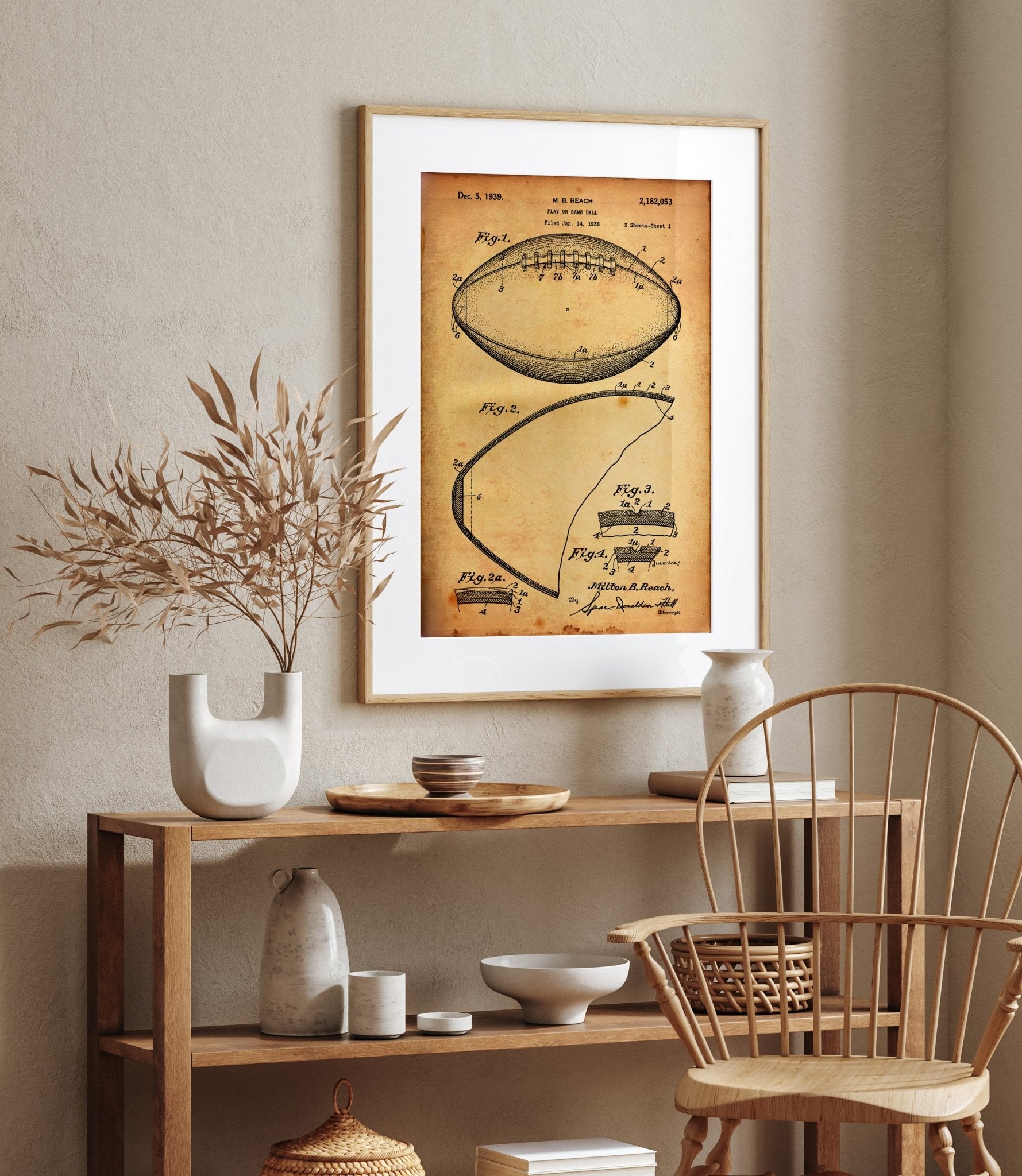 Football Game Ball 1938 Patent Print - Magic Posters