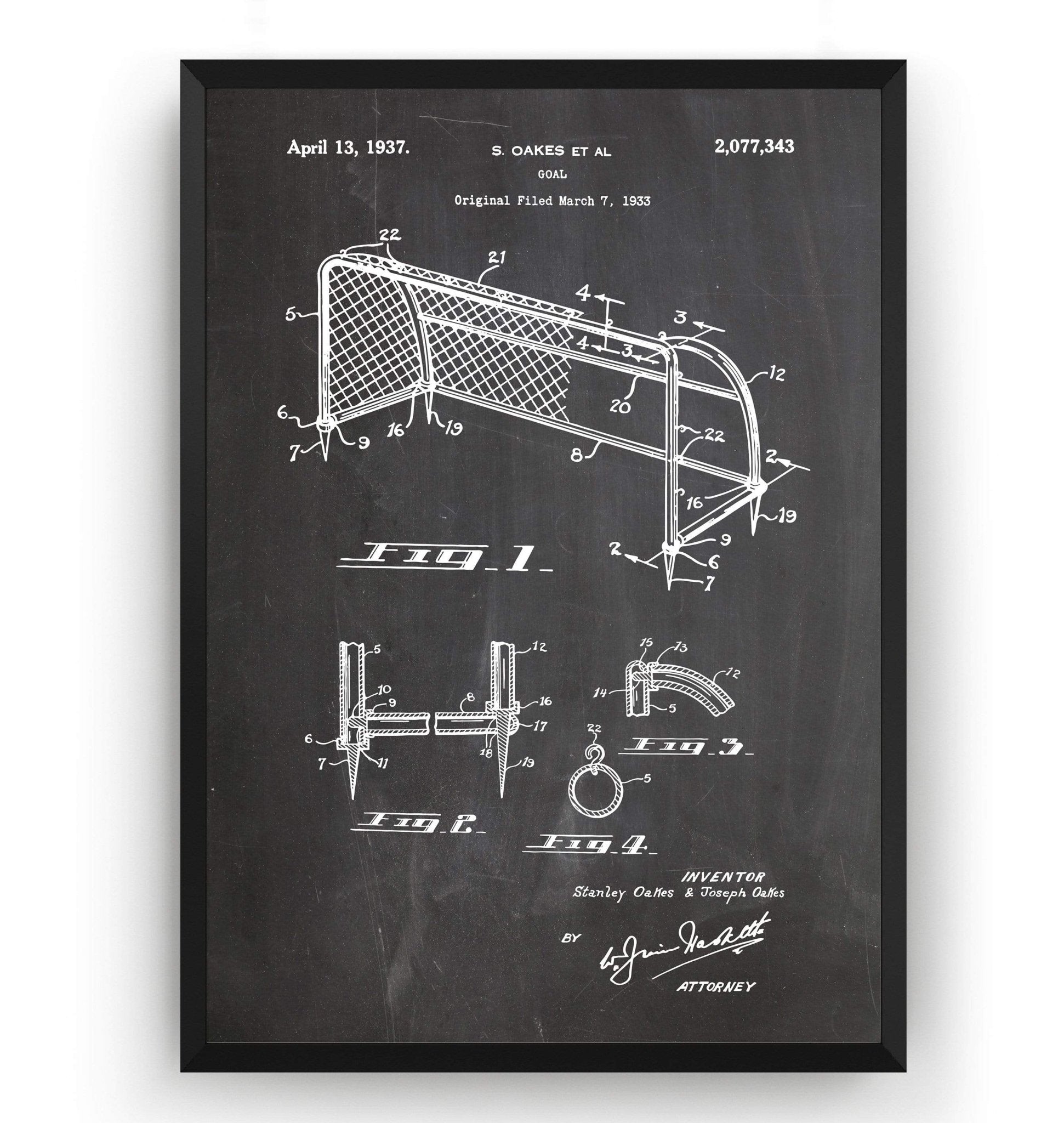 Football Goal Patent Print - Magic Posters