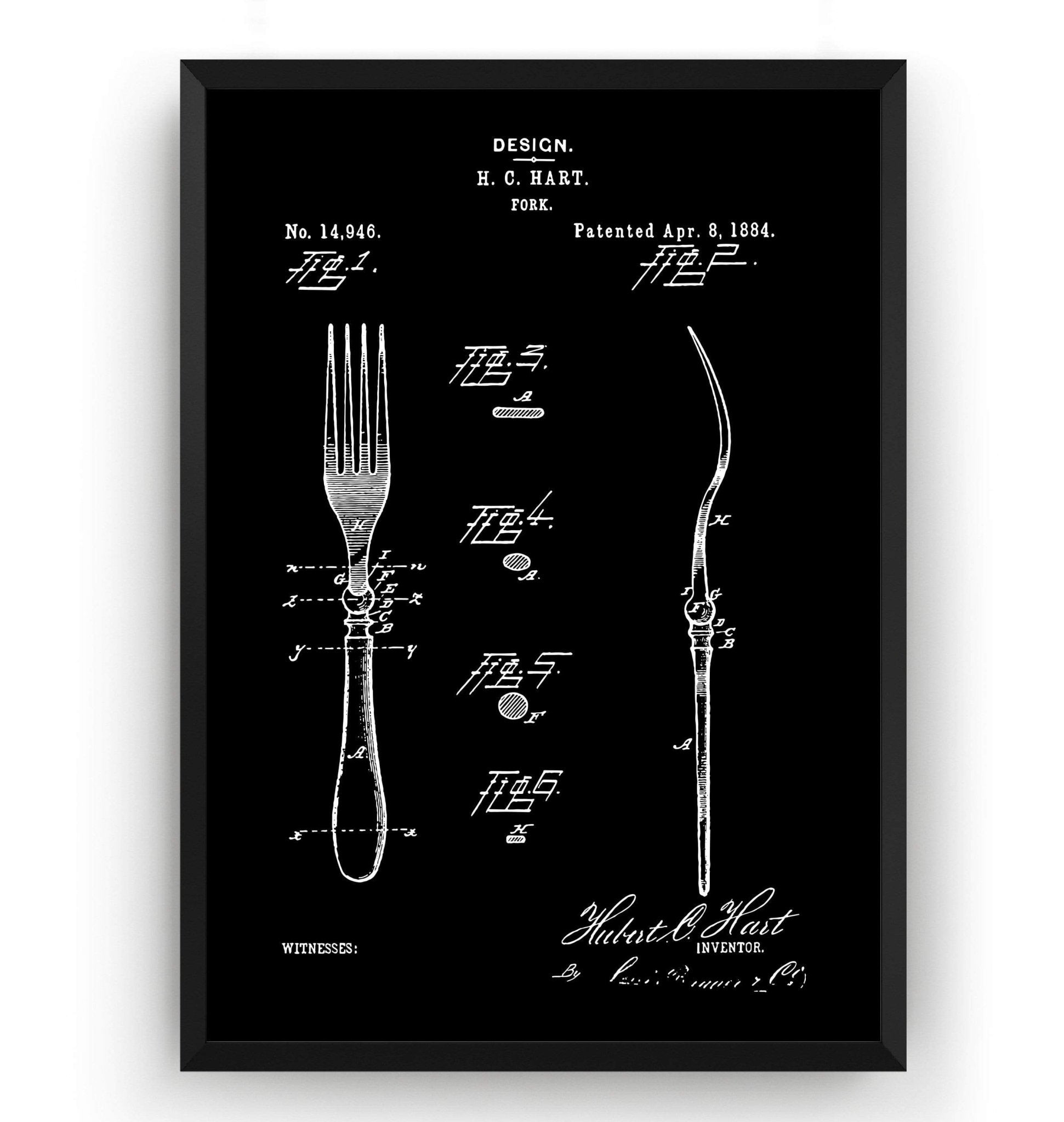 Fork 1884 Patent Print - Magic Posters