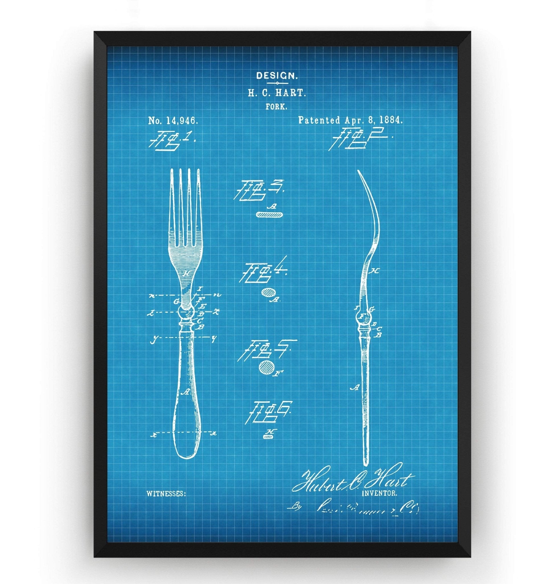 Fork 1884 Patent Print - Magic Posters