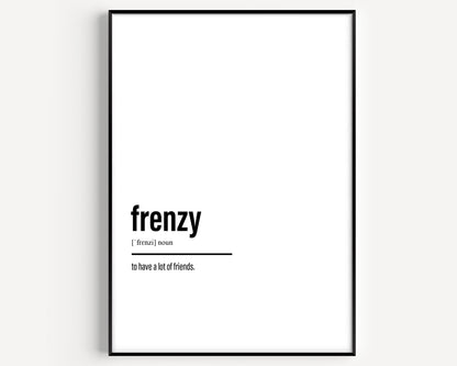 Frenzy Definition Print - Magic Posters