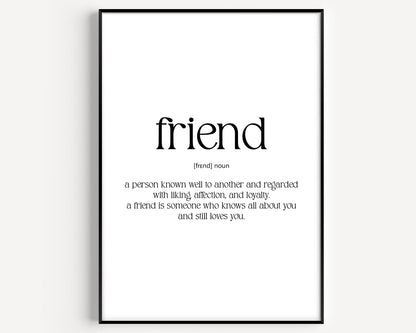 Friend Definition Print - Magic Posters