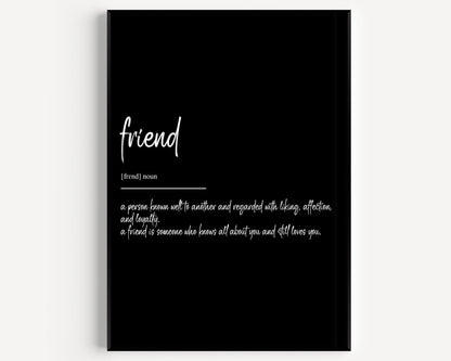 Friend Definition Print - Magic Posters