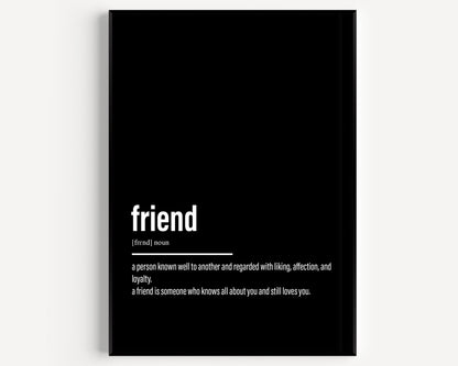 Friend Definition Print - Magic Posters